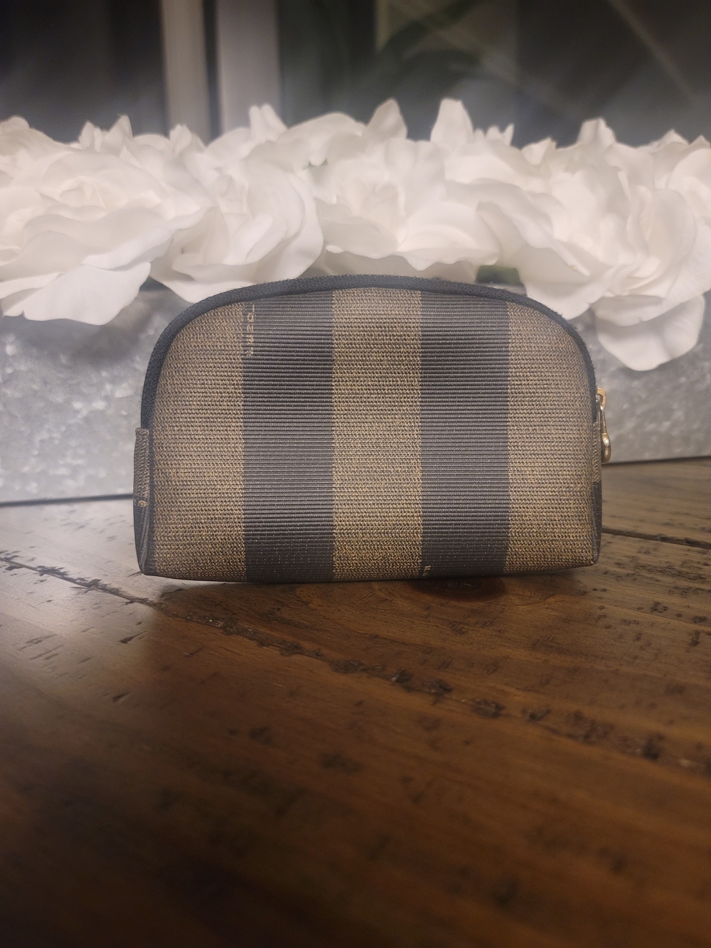 Fendi Vintage Pequin PVC Brown Pouch **Authentic - Picture 14 of 16